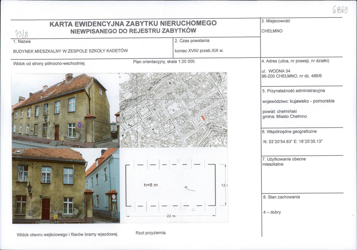 KEZN - Karta obiektu niewpisanego do rejestru, skan nr 1