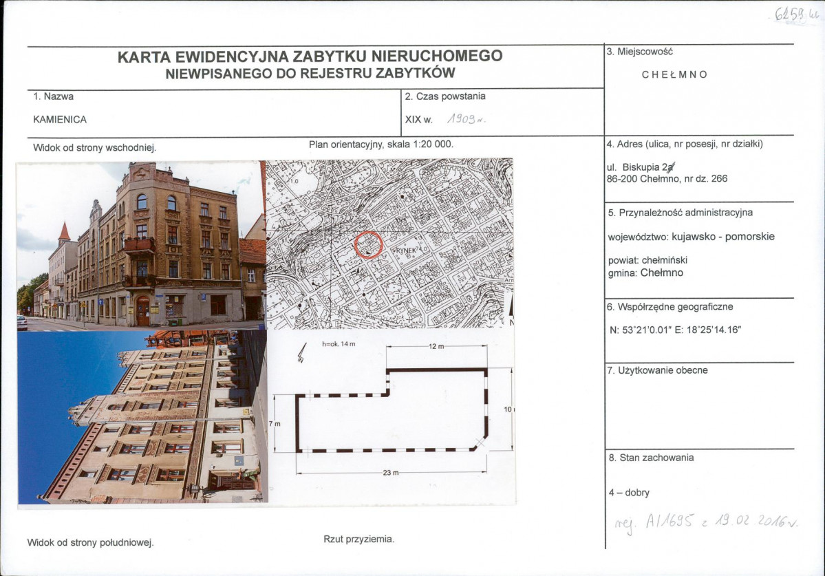 KEZN - Karta obiektu niewpisanego do rejestru, skan nr 1