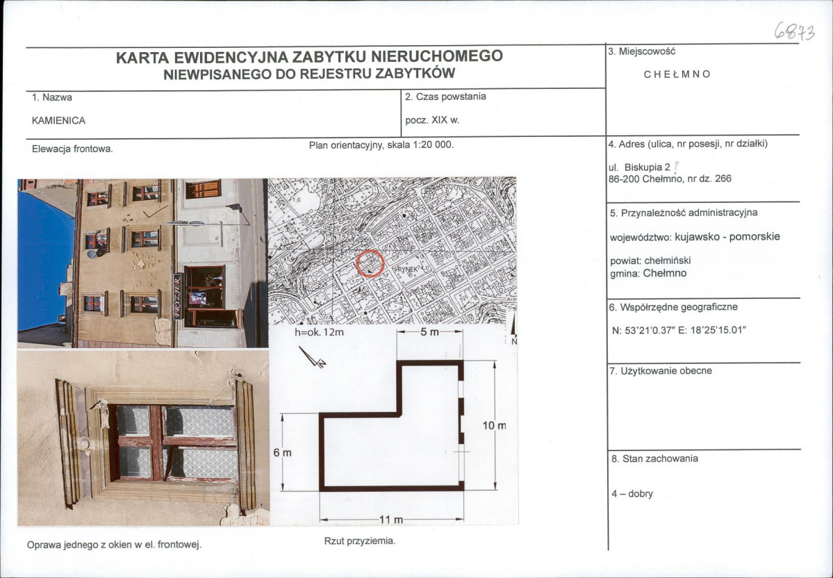 KEZN - Karta obiektu niewpisanego do rejestru, skan nr 1