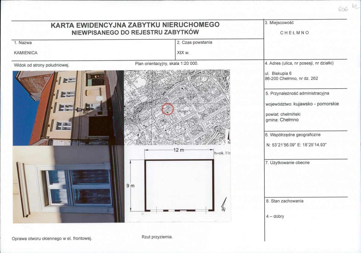 KEZN - Karta obiektu niewpisanego do rejestru, skan nr 1