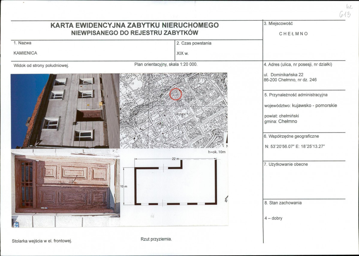 KEZN - Karta obiektu niewpisanego do rejestru, skan nr 1