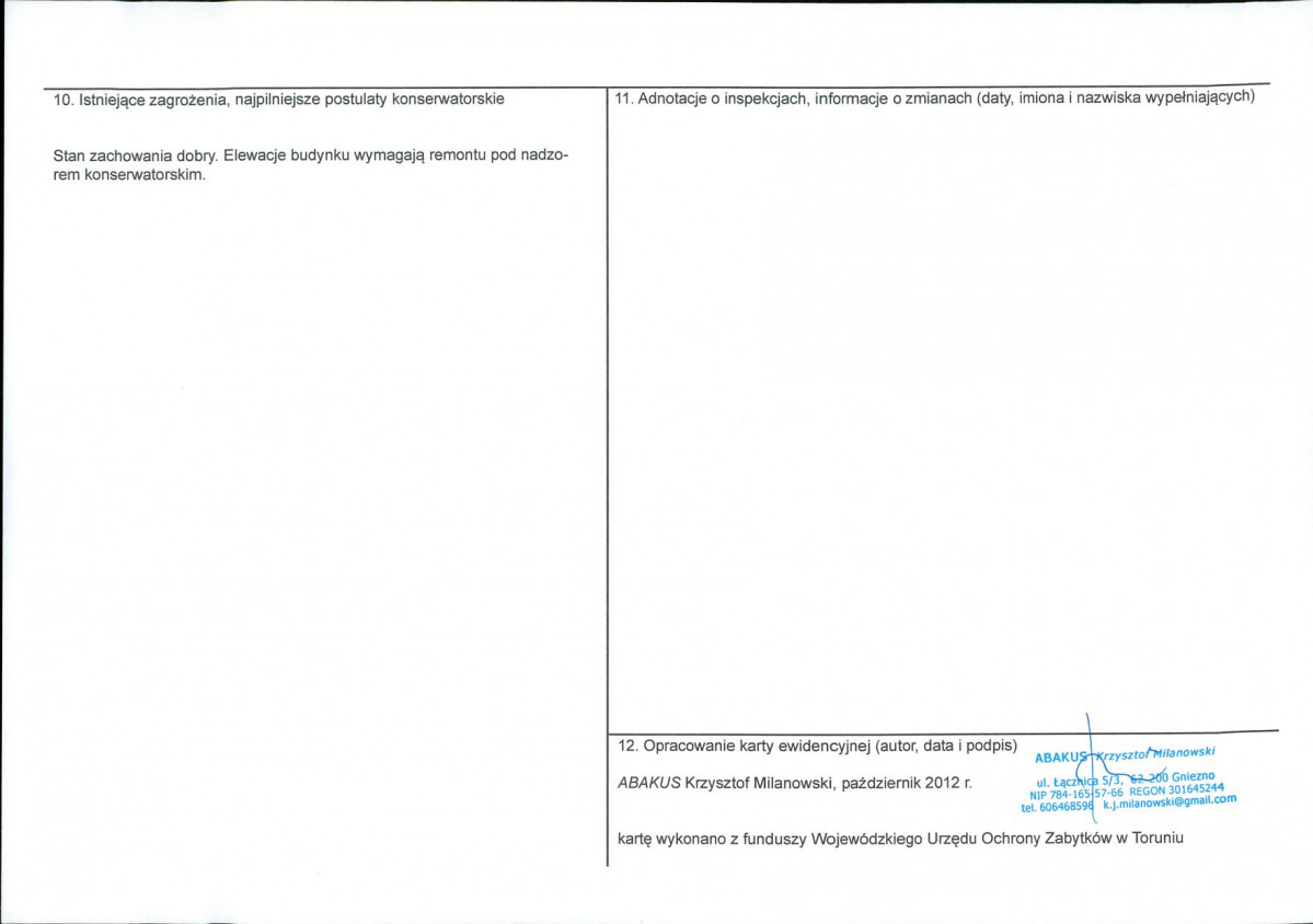 KEZN - Karta obiektu niewpisanego do rejestru, skan nr 2