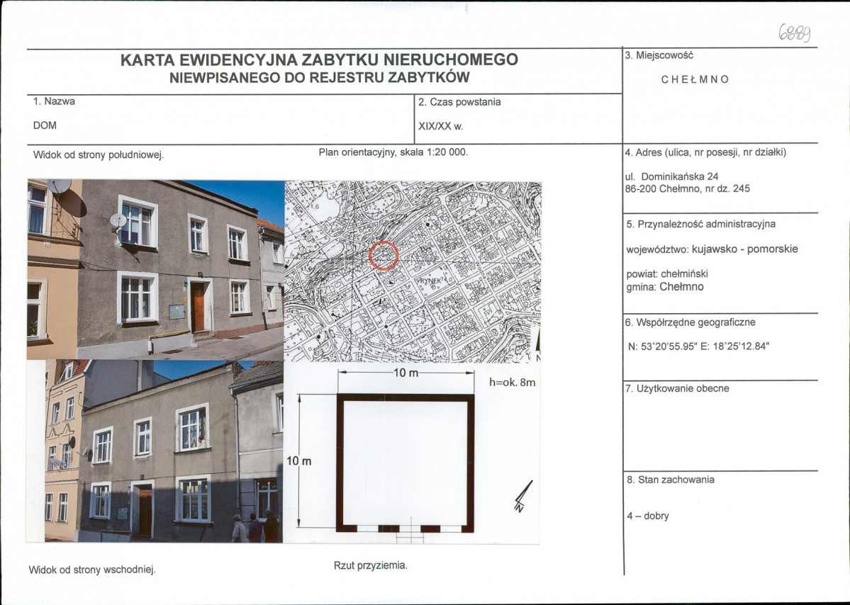 KEZN - Karta obiektu niewpisanego do rejestru, skan nr 1