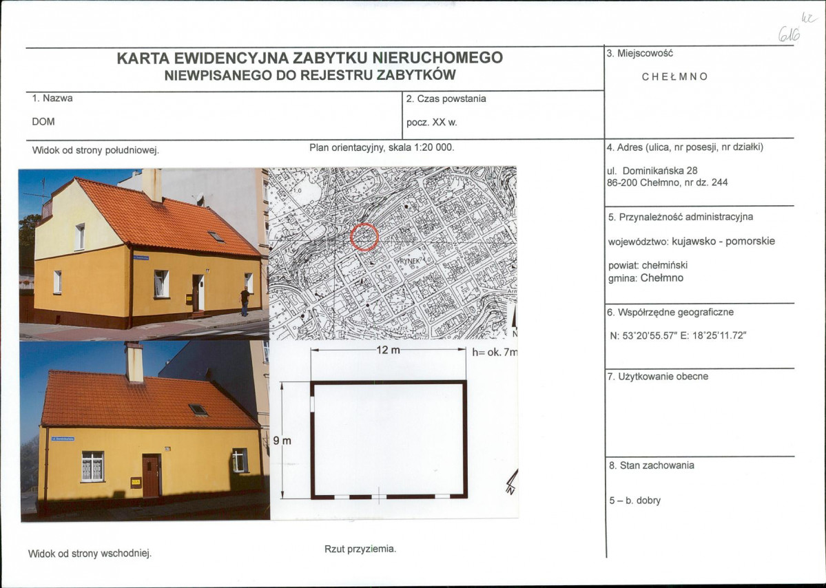 KEZN - Karta obiektu niewpisanego do rejestru, skan nr 1