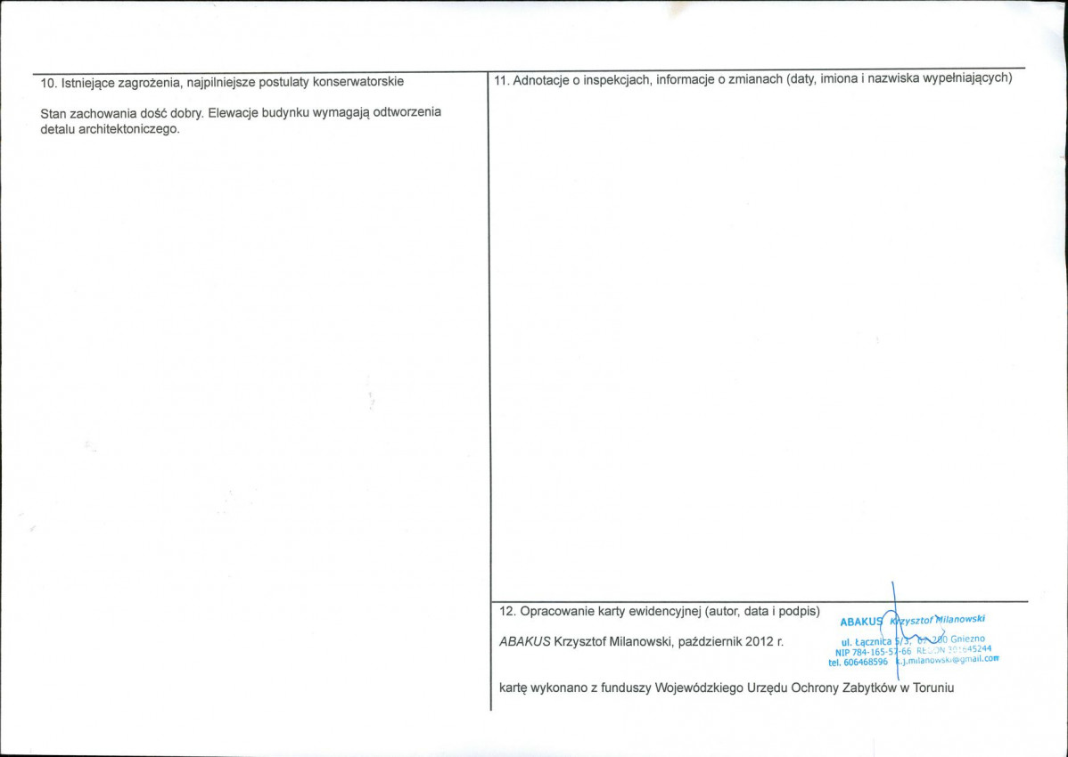 KEZN - Karta obiektu niewpisanego do rejestru, skan nr 2
