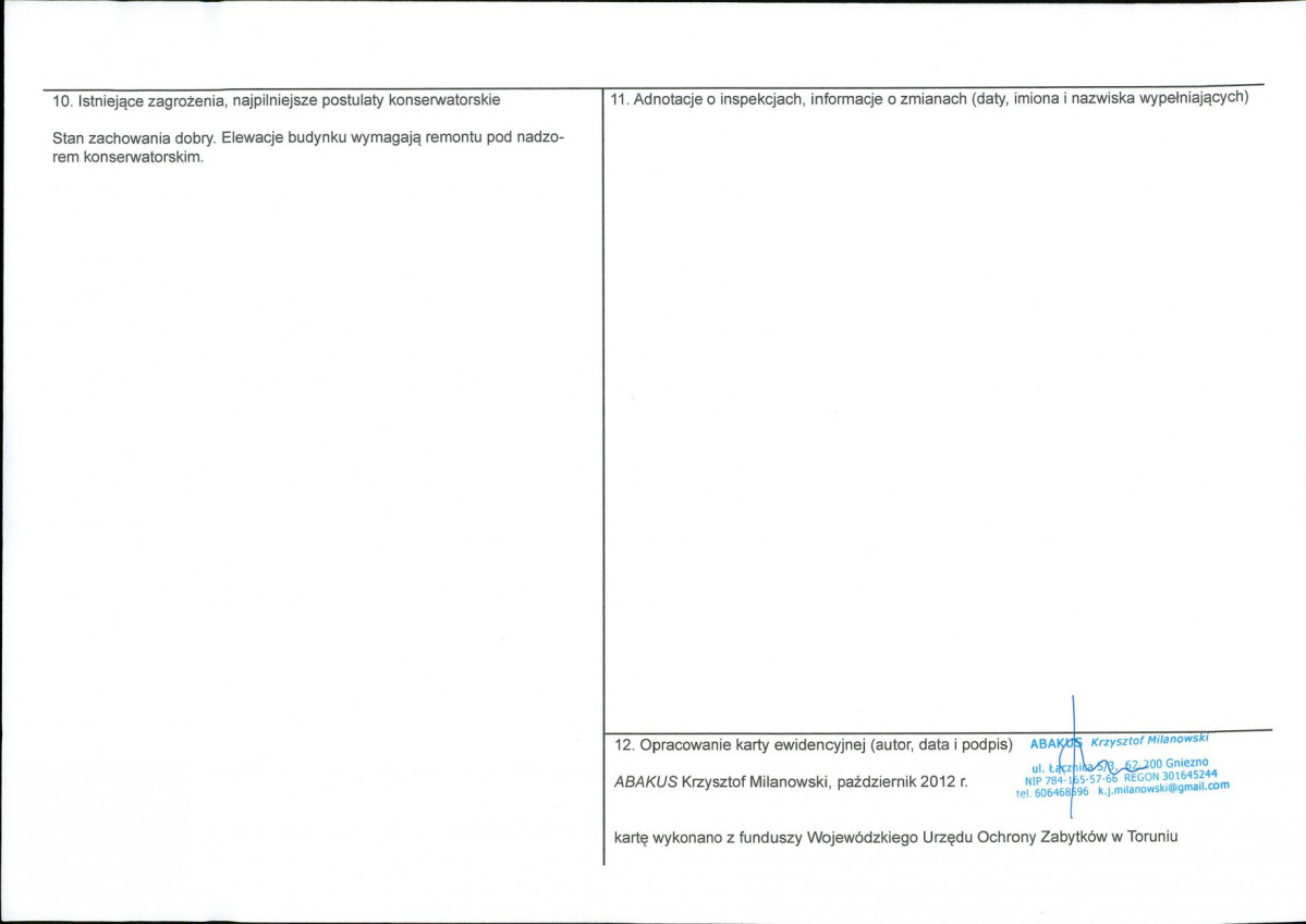 KEZN - Karta obiektu niewpisanego do rejestru, skan nr 2