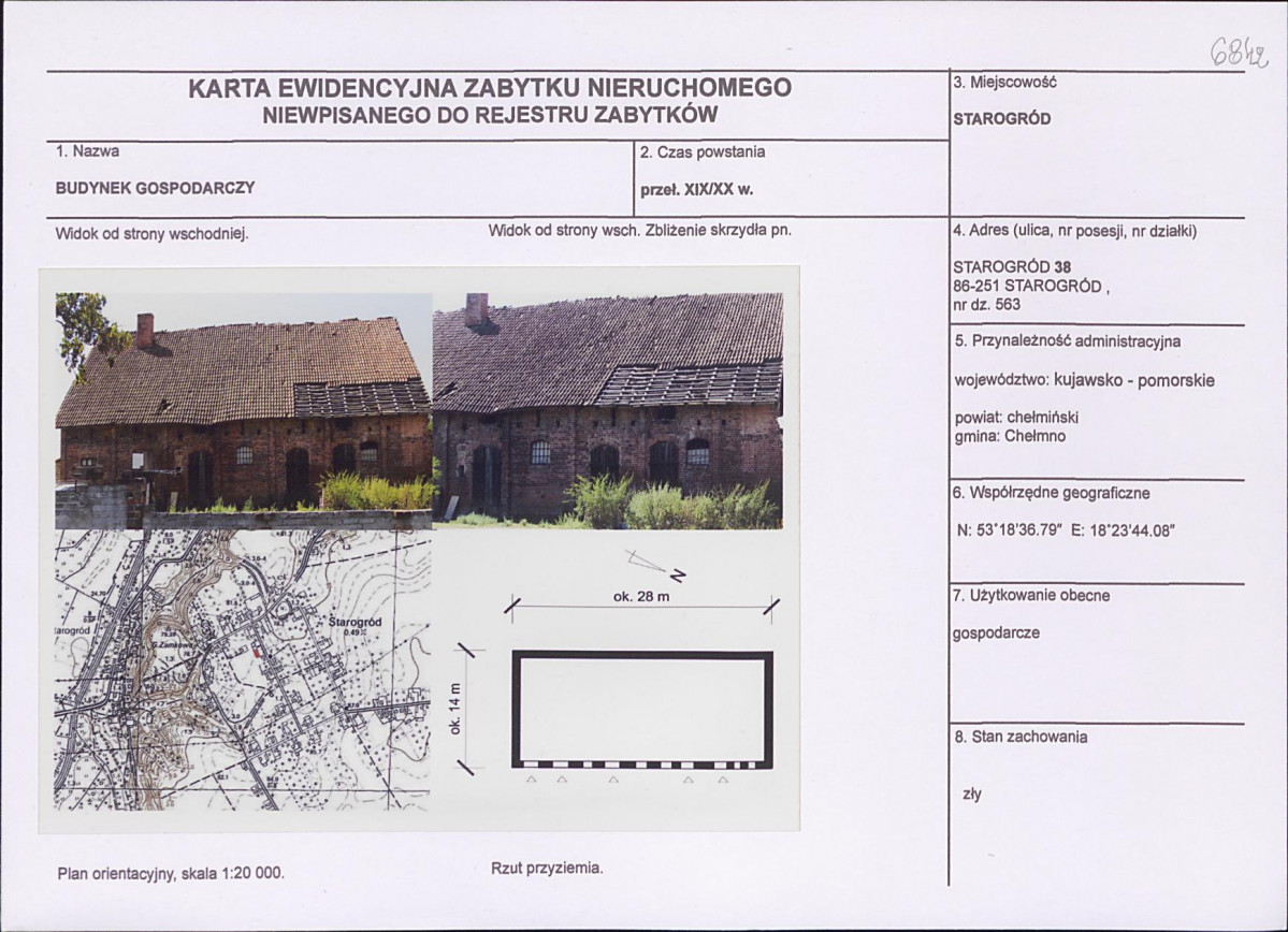 KEZN - Karta obiektu niewpisanego do rejestru, skan nr 1