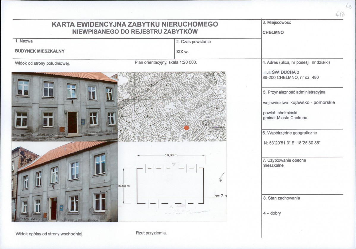 KEZN - Karta obiektu niewpisanego do rejestru, skan nr 1