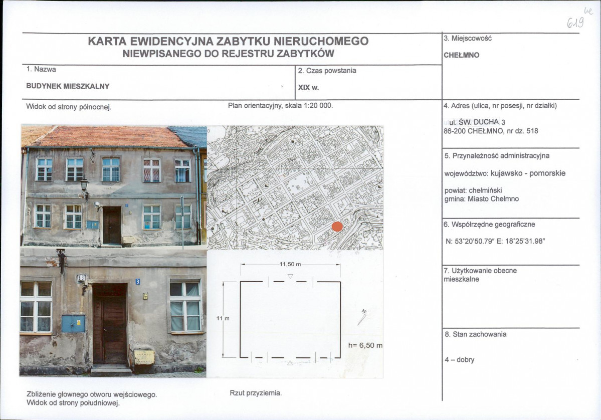 KEZN - Karta obiektu niewpisanego do rejestru, skan nr 1