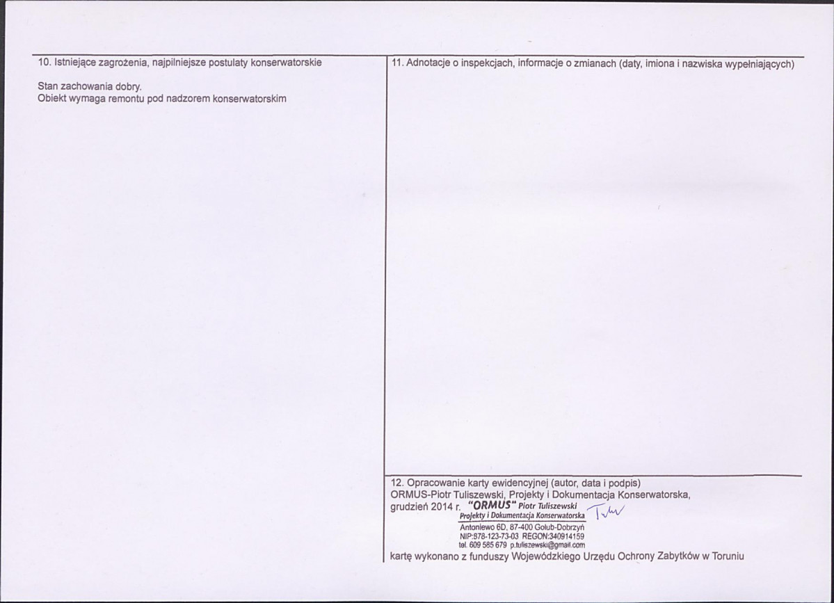 KEZN - Karta obiektu niewpisanego do rejestru, skan nr 2