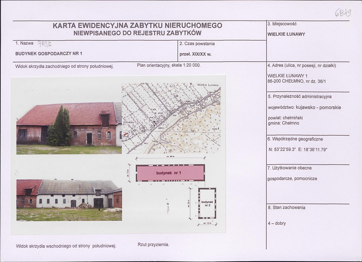KEZN - Karta obiektu niewpisanego do rejestru, skan nr 1