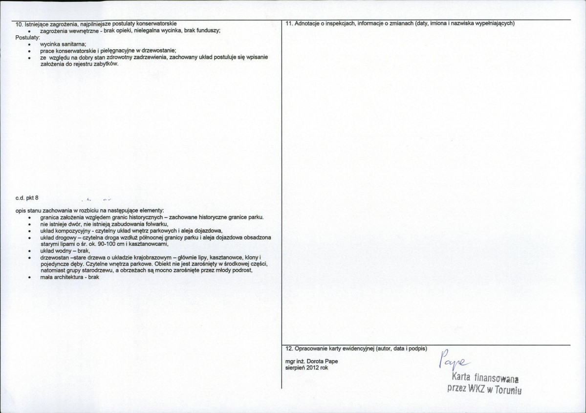 KEZN - Karta obiektu niewpisanego do rejestru, skan nr 2