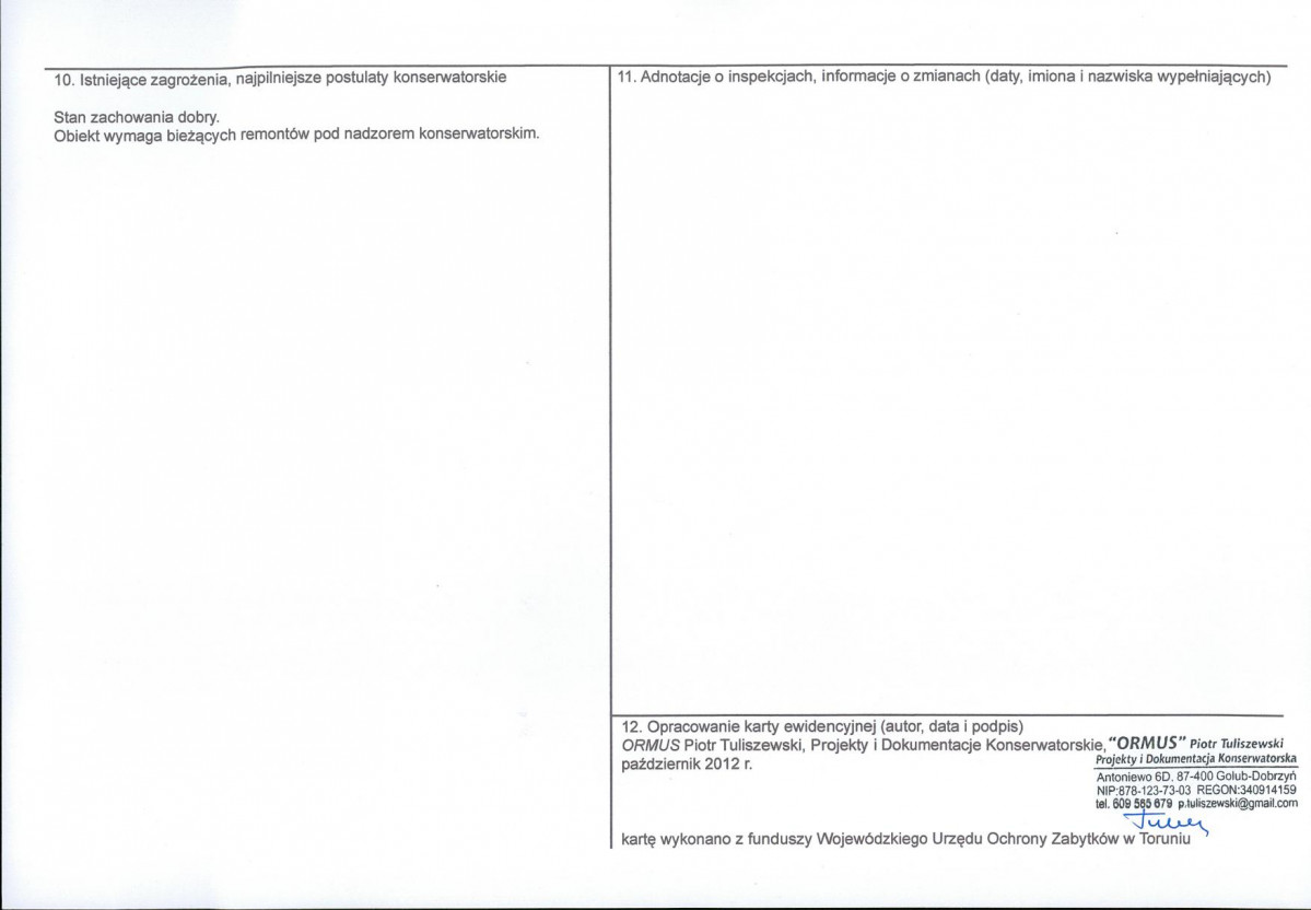 KEZN - Karta obiektu niewpisanego do rejestru, skan nr 2