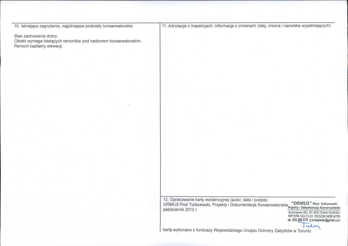 KEZN - Karta obiektu niewpisanego do rejestru, skan nr 2
