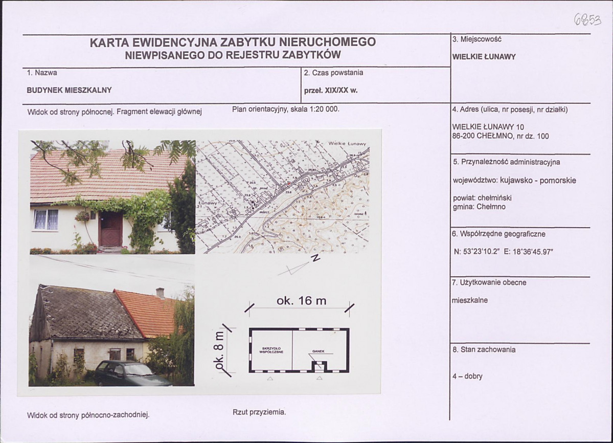 KEZN - Karta obiektu niewpisanego do rejestru, skan nr 1