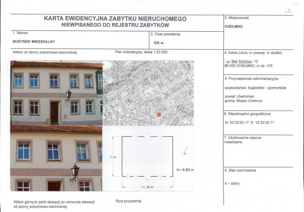 KEZN - Karta obiektu niewpisanego do rejestru, skan nr 1