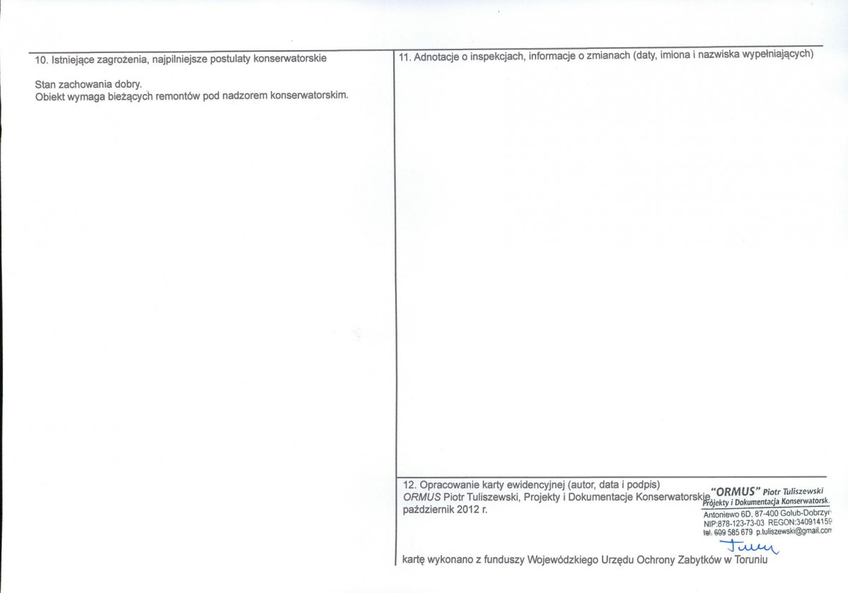 KEZN - Karta obiektu niewpisanego do rejestru, skan nr 2