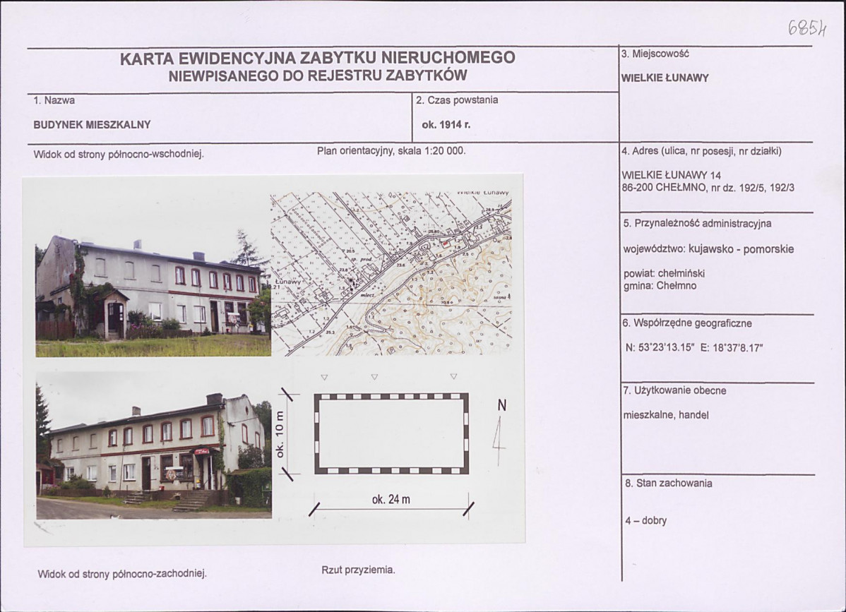 KEZN - Karta obiektu niewpisanego do rejestru, skan nr 1