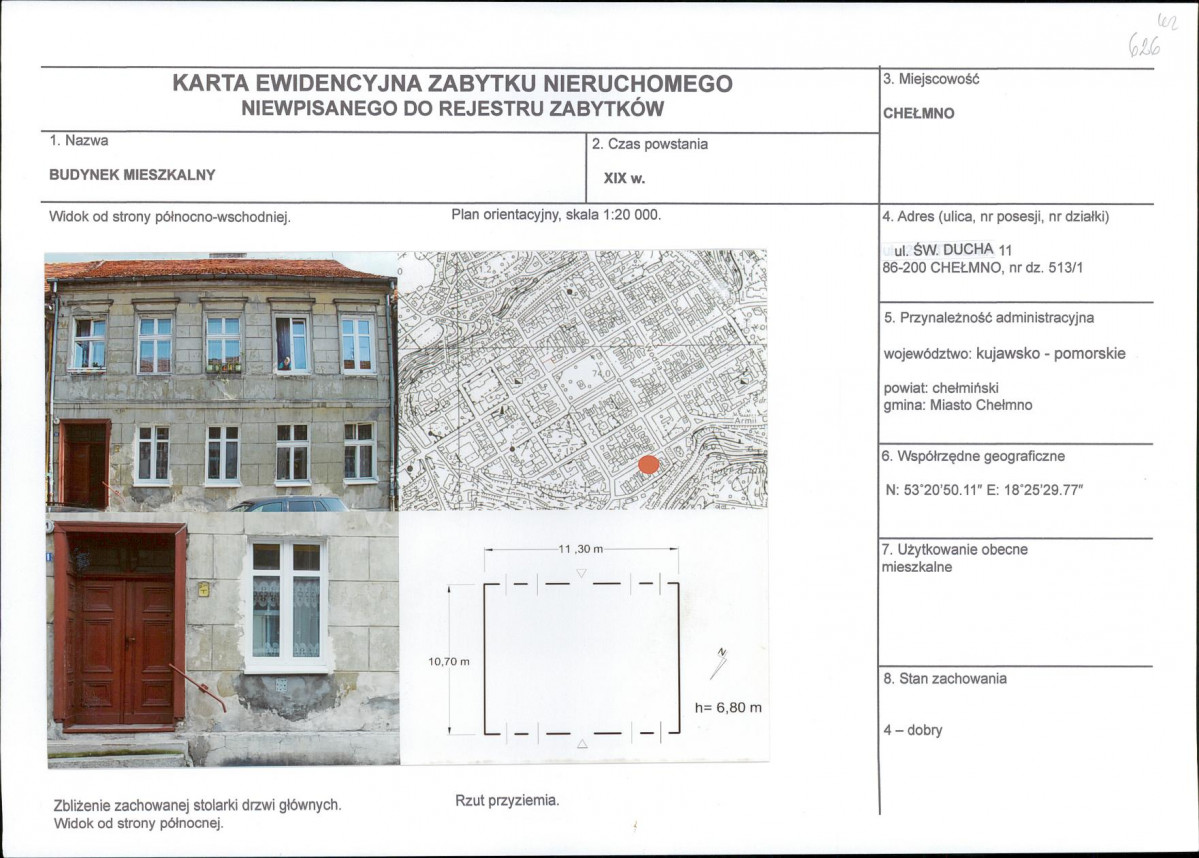 KEZN - Karta obiektu niewpisanego do rejestru, skan nr 1