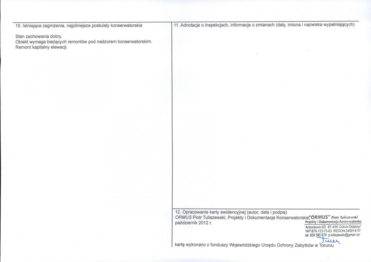 KEZN - Karta obiektu niewpisanego do rejestru, skan nr 2