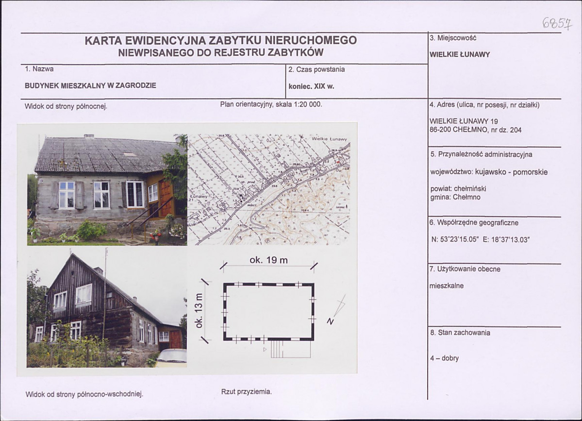 KEZN - Karta obiektu niewpisanego do rejestru, skan nr 1