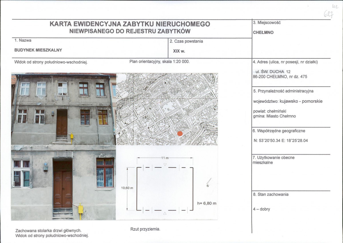 KEZN - Karta obiektu niewpisanego do rejestru, skan nr 1