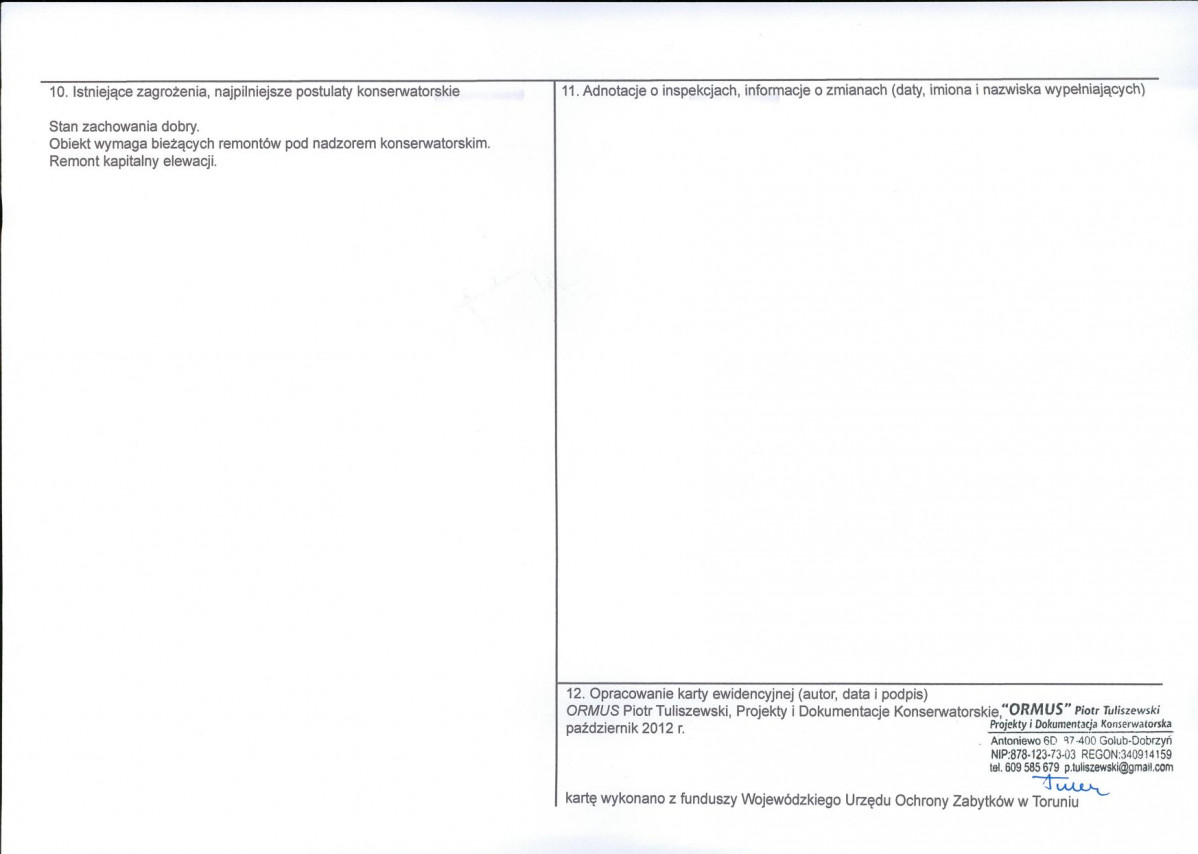 KEZN - Karta obiektu niewpisanego do rejestru, skan nr 2