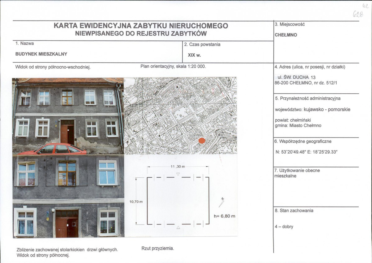 KEZN - Karta obiektu niewpisanego do rejestru, skan nr 1