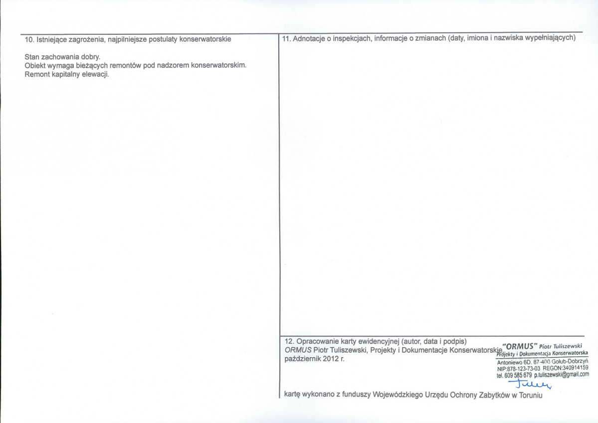 KEZN - Karta obiektu niewpisanego do rejestru, skan nr 2