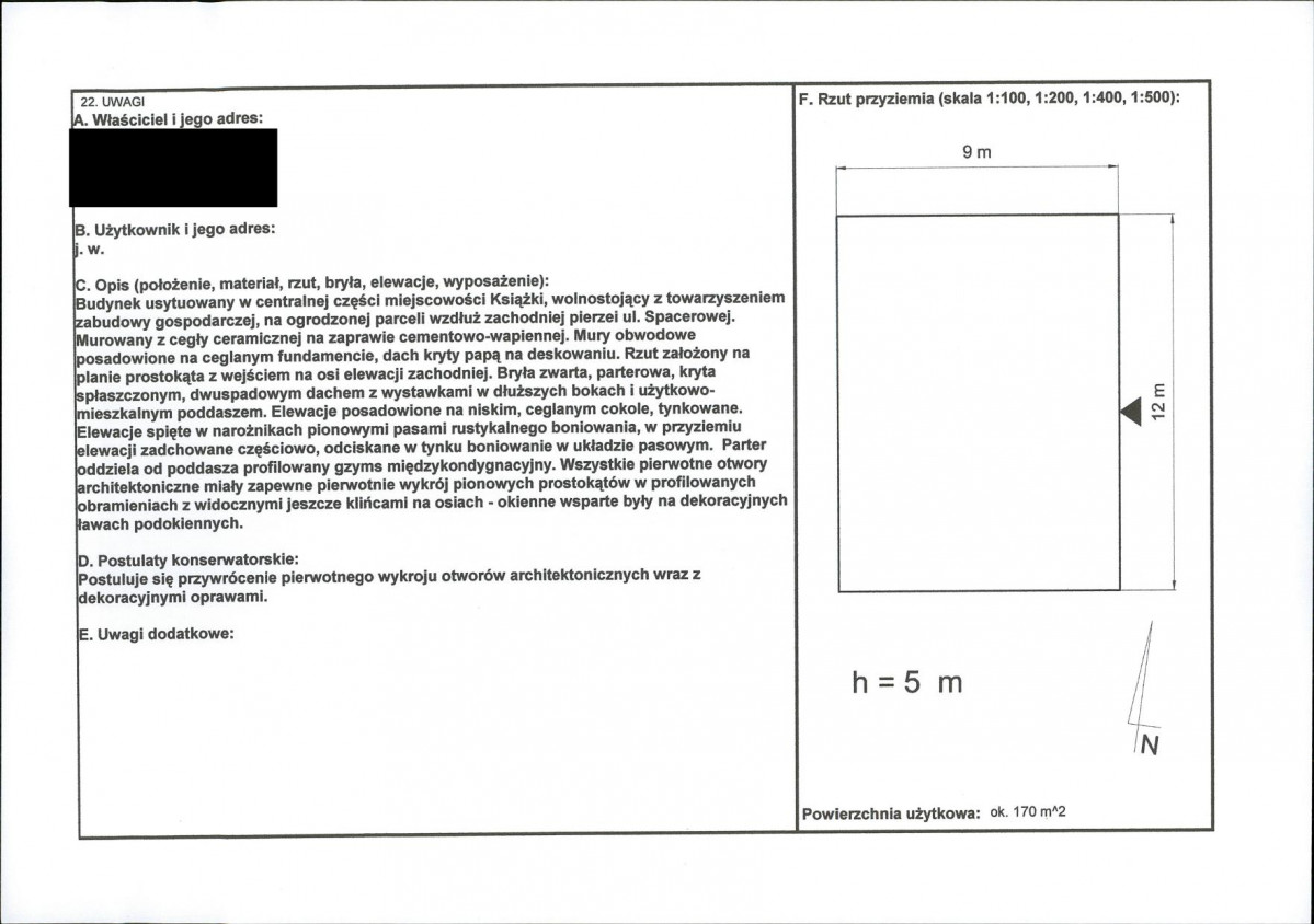 KEZN - Karta obiektu niewpisanego do rejestru, skan nr 2
