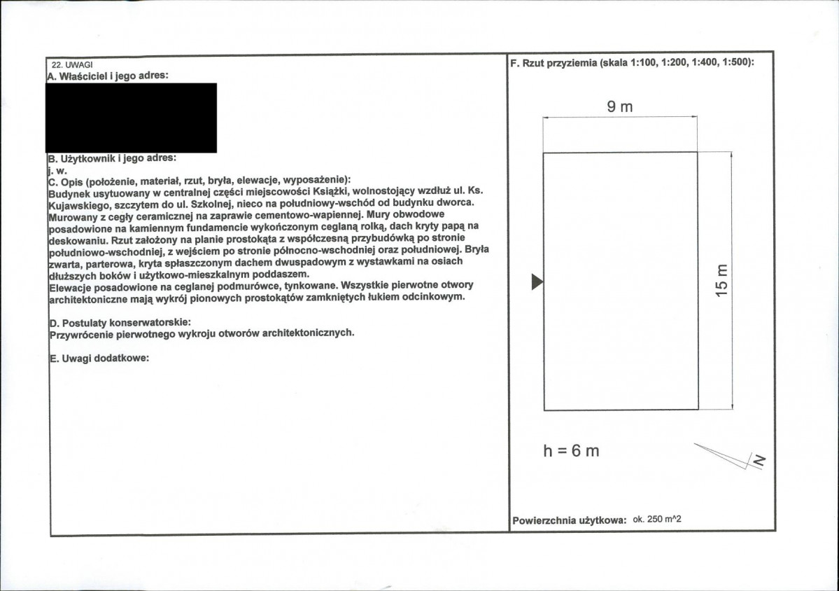 KEZN - Karta obiektu niewpisanego do rejestru, skan nr 2