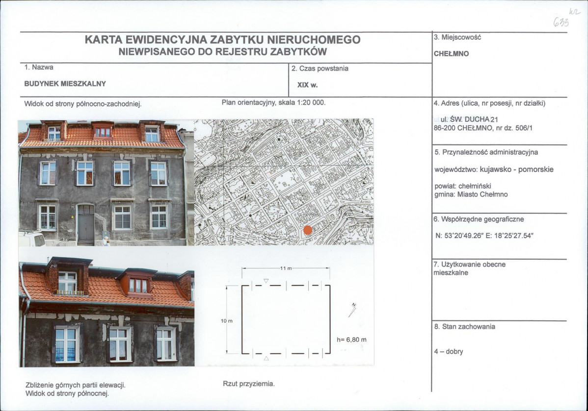 KEZN - Karta obiektu niewpisanego do rejestru, skan nr 1