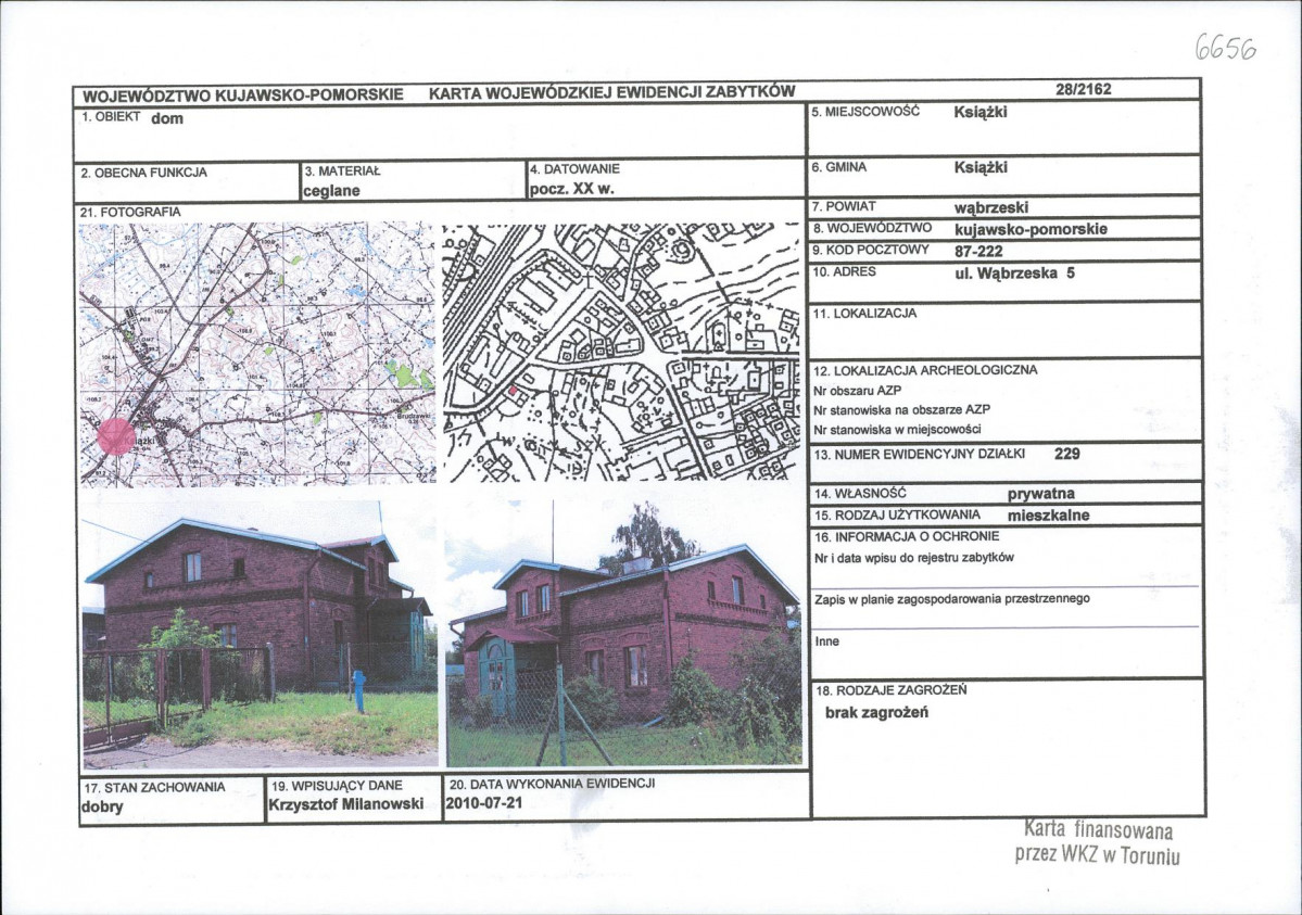KEZN - Karta obiektu niewpisanego do rejestru, skan nr 1