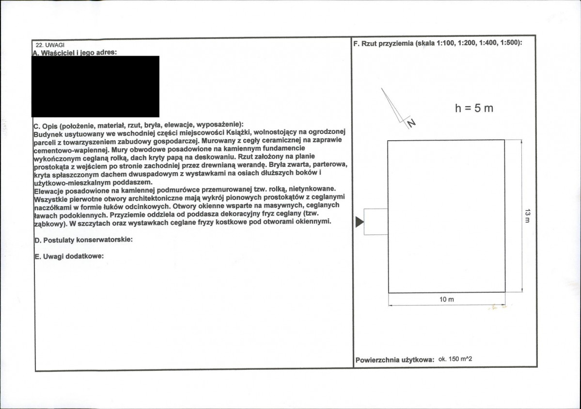 KEZN - Karta obiektu niewpisanego do rejestru, skan nr 2