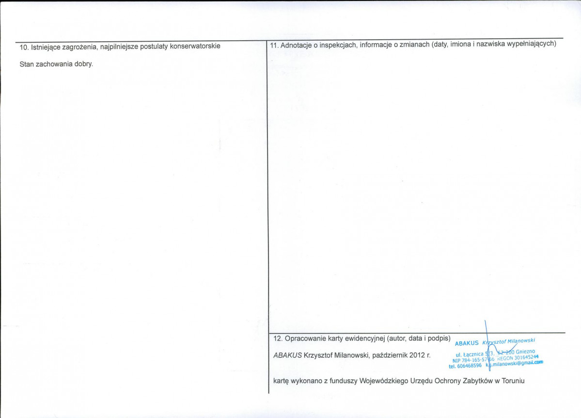 KEZN - Karta obiektu niewpisanego do rejestru, skan nr 2