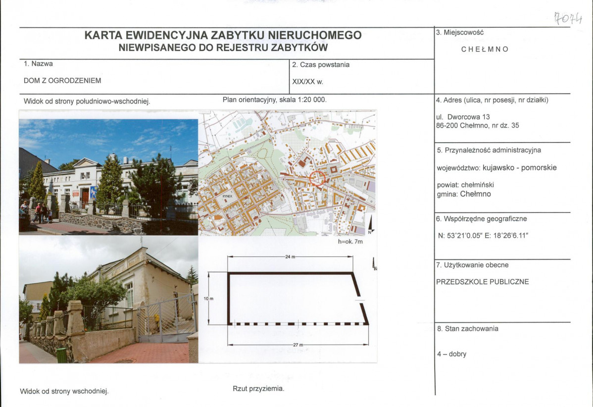 KEZN - Karta obiektu niewpisanego do rejestru, skan nr 1