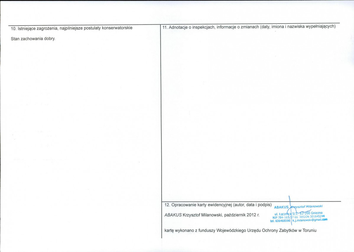 KEZN - Karta obiektu niewpisanego do rejestru, skan nr 2