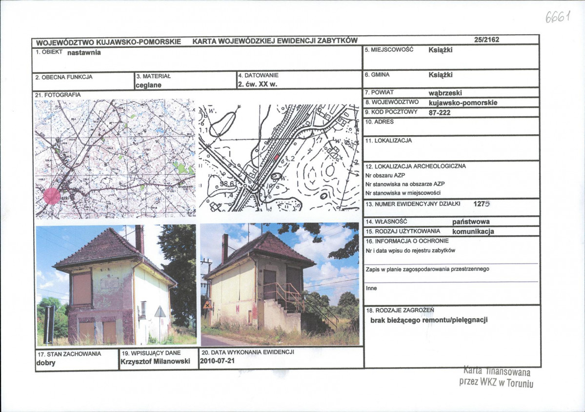 KEZN - Karta obiektu niewpisanego do rejestru, skan nr 1