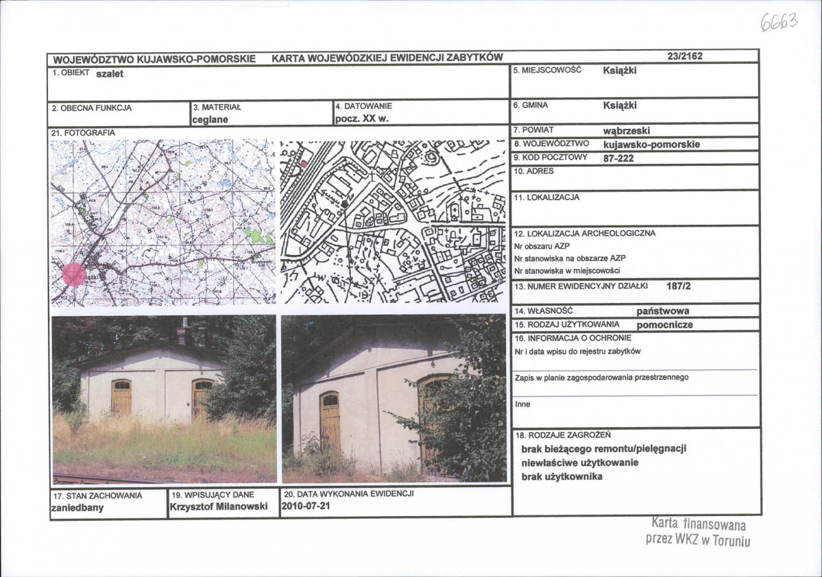 KEZN - Karta obiektu niewpisanego do rejestru, skan nr 1