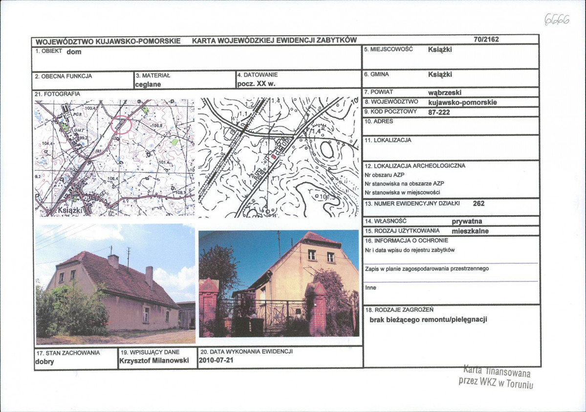 KEZN - Karta obiektu niewpisanego do rejestru, skan nr 1