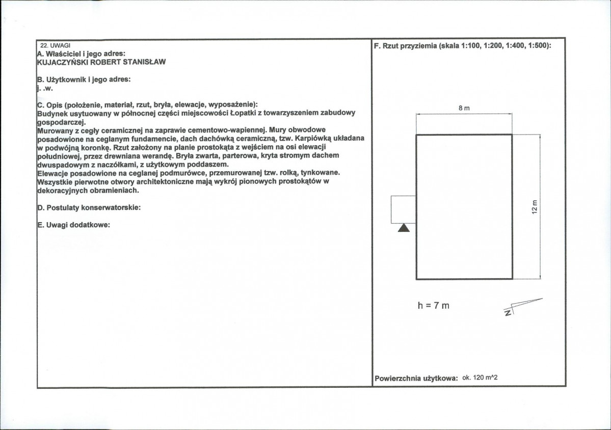 KEZN - Karta obiektu niewpisanego do rejestru, skan nr 2
