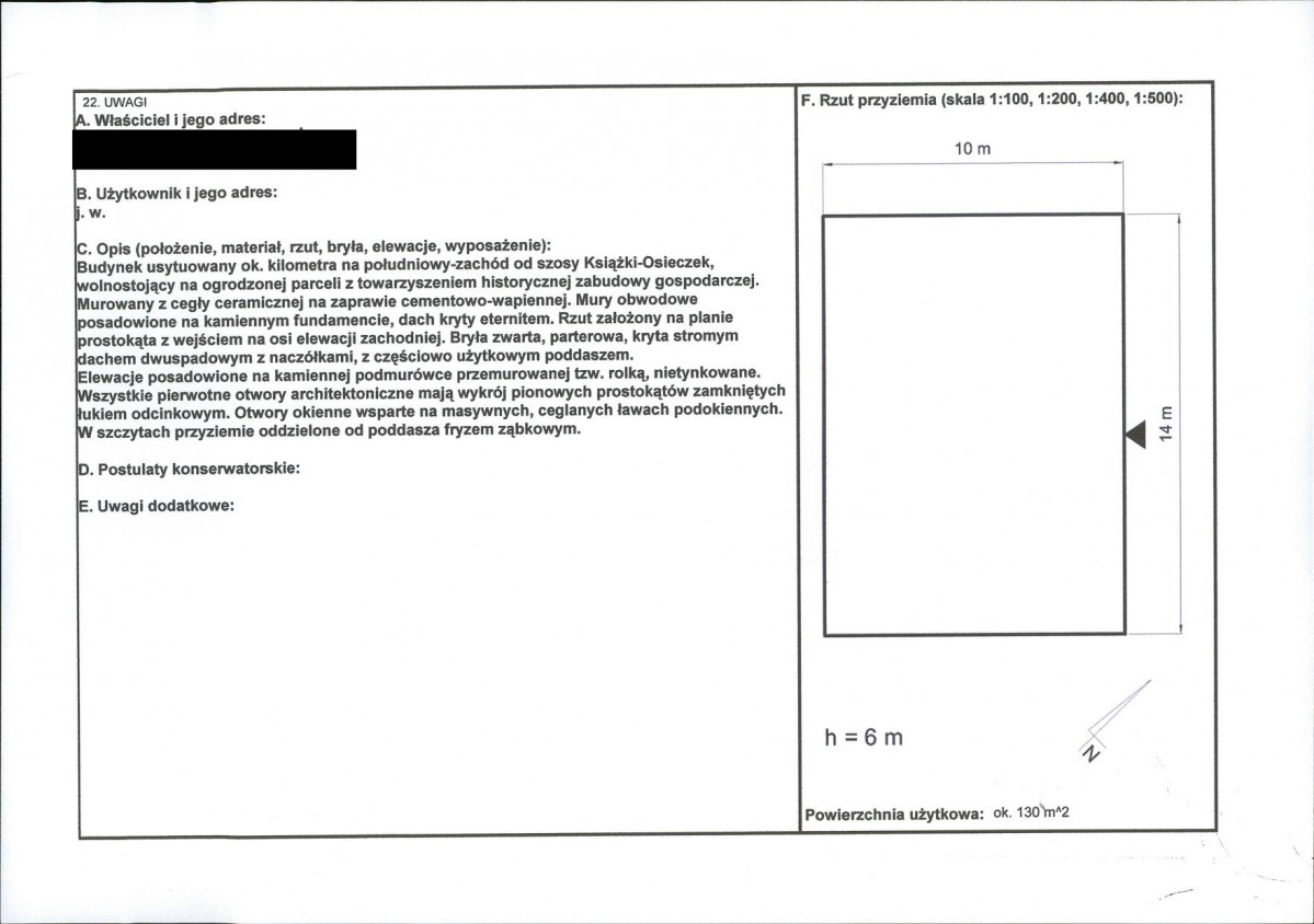 KEZN - Karta obiektu niewpisanego do rejestru, skan nr 2