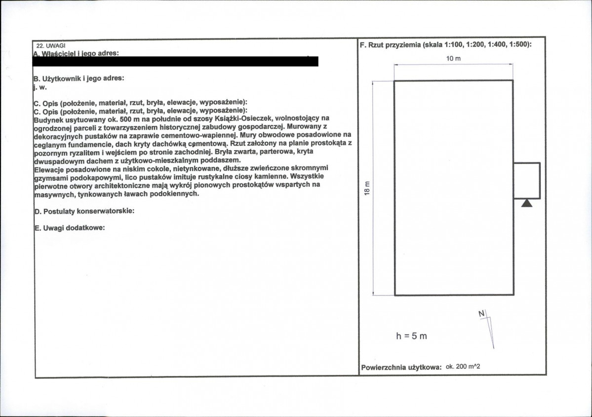 KEZN - Karta obiektu niewpisanego do rejestru, skan nr 2