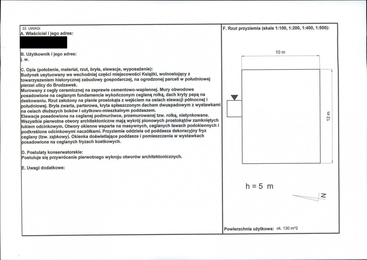 KEZN - Karta obiektu niewpisanego do rejestru, skan nr 2