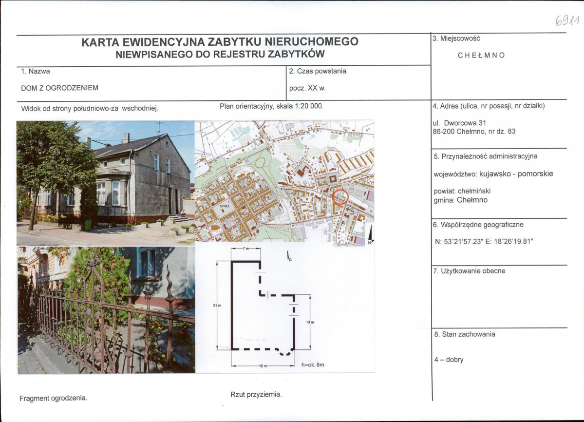 KEZN - Karta obiektu niewpisanego do rejestru, skan nr 1
