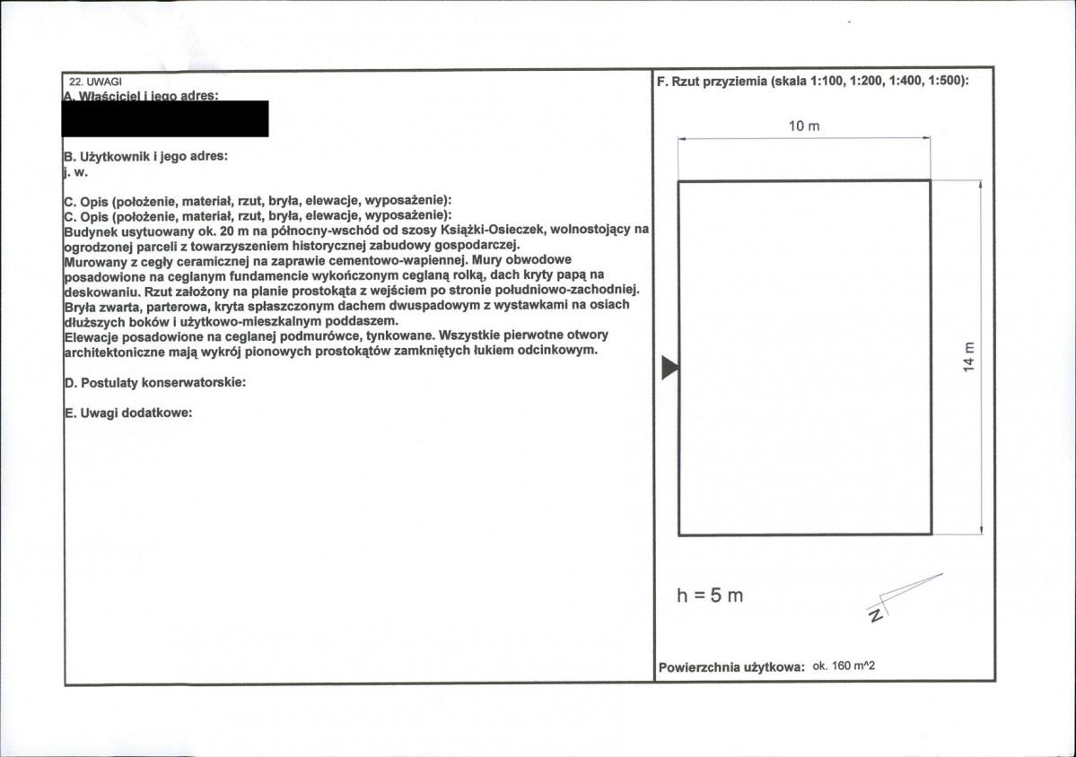 KEZN - Karta obiektu niewpisanego do rejestru, skan nr 2