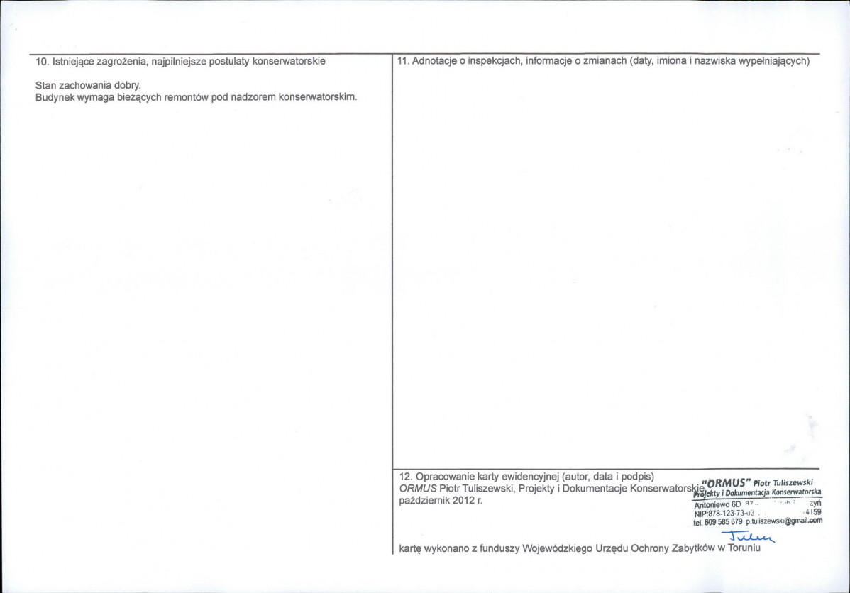 KEZN - Karta obiektu niewpisanego do rejestru, skan nr 2