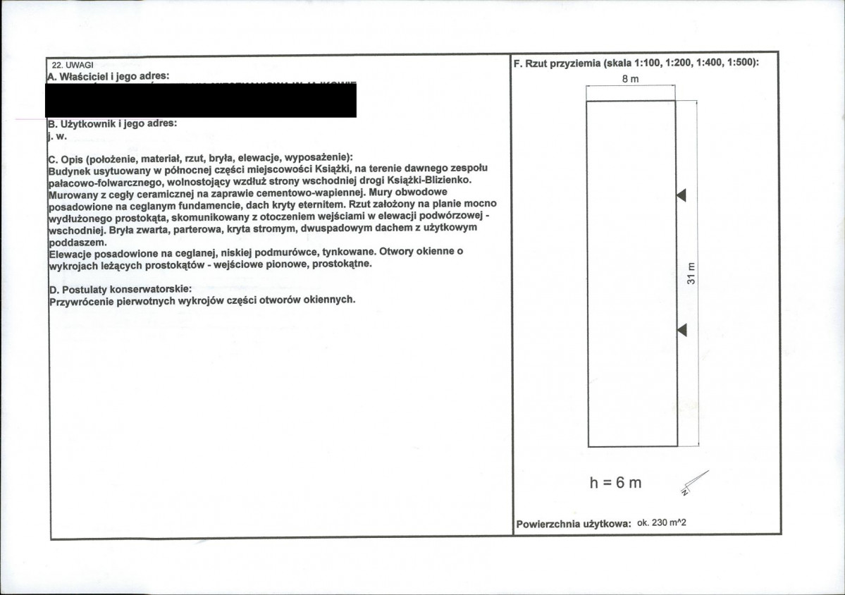 KEZN - Karta obiektu niewpisanego do rejestru, skan nr 2