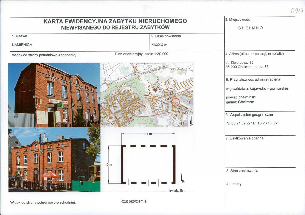 KEZN - Karta obiektu niewpisanego do rejestru, skan nr 1