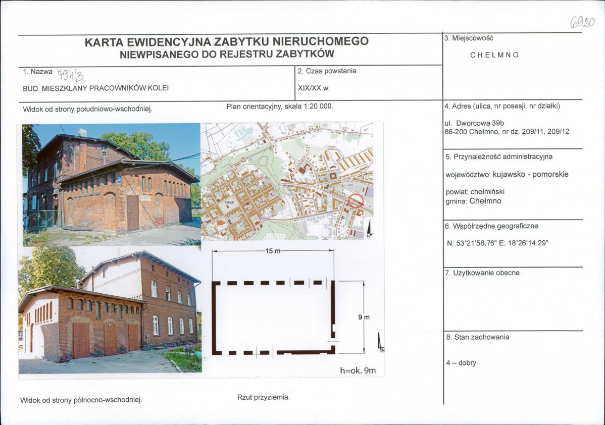 KEZN - Karta obiektu niewpisanego do rejestru, skan nr 1